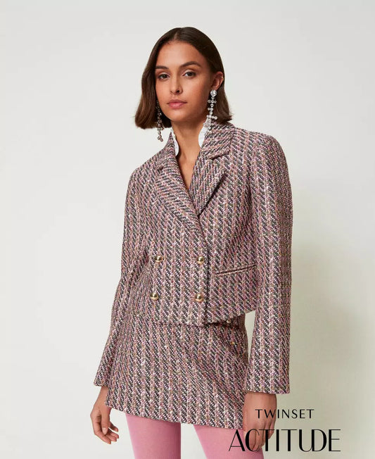 Giacca blazer in bouclé e lurex